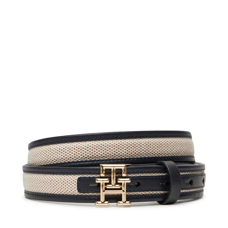 Ζώνη Γυναικεία Tommy Hilfiger Th Logo 2.5 Canvas AW0AW17249 Σκούρο μπλε