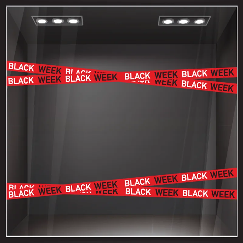 Αυτοκολλητο Εκπτωσεων BLACK WEEK RIBBON