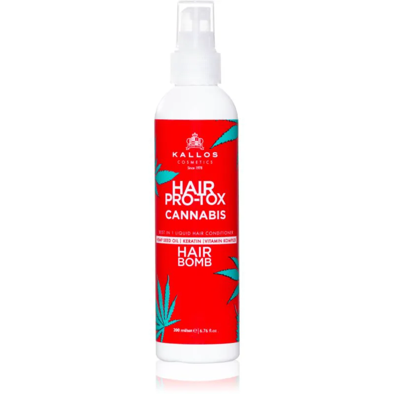 Kallos Hair Pro-Tox Cannabis κοντίσιονερ χωρίς ξέβγαλμα σε σπρέι Με λάδι κάνναβης 200 ml