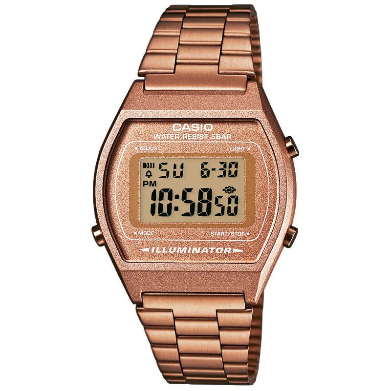 CASIO Collection Digital Rose Χρυσό Stainless Steel Bracelet B-640WC-5AEF