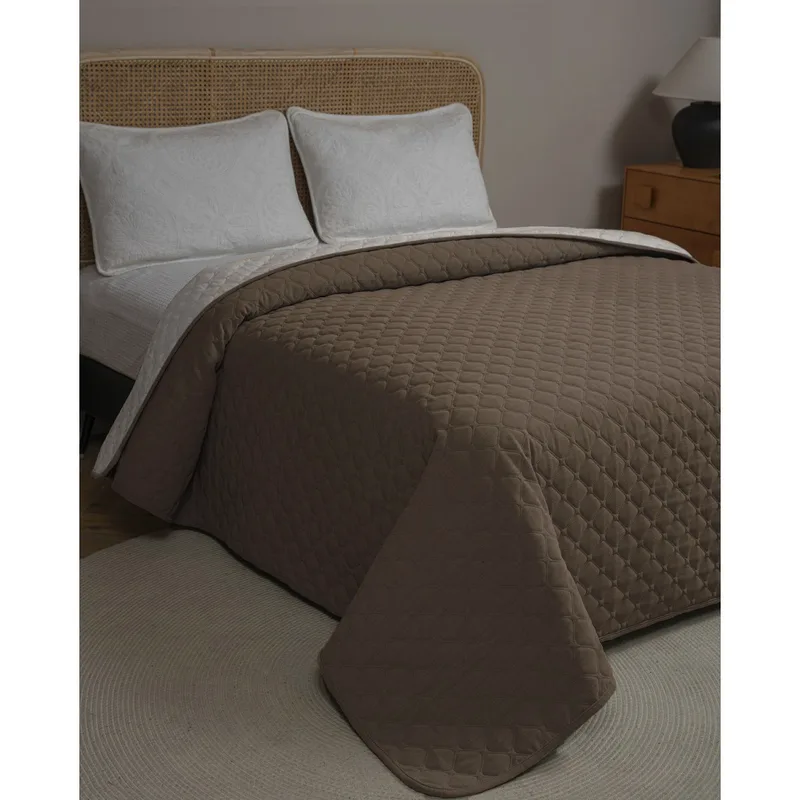 Κουβερλι Chenille Υπερδιπλο Adam Home 220x240 Mistral Camel