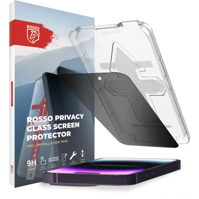 Tempered Glass iPhone 15 Pro Κόκκινο Privacy Full Face Αντιχαρακτικό Γυαλί Προστασίας Απορρήτου Οθόνης - Black (8719246426667)