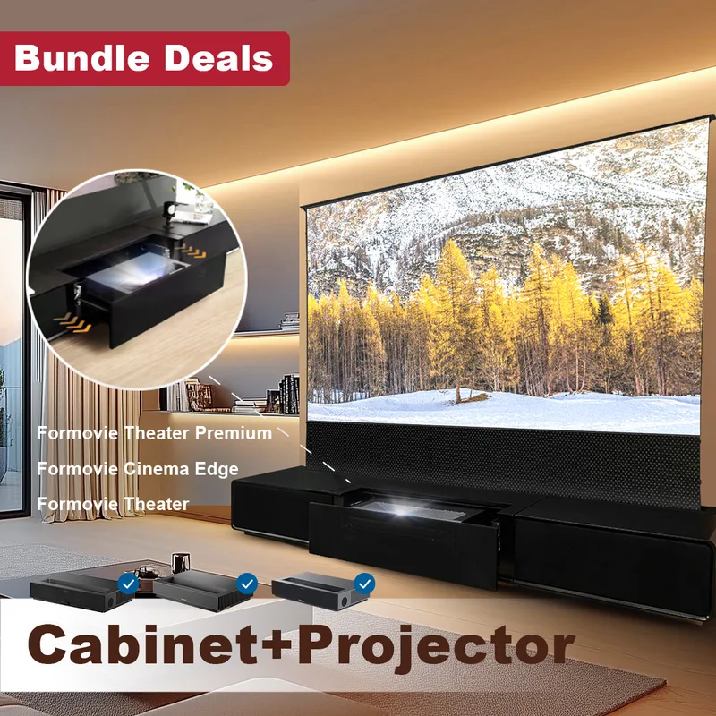 Shore Laser TV Cabinet + UST Projector Bundle(Pre-Assembled)