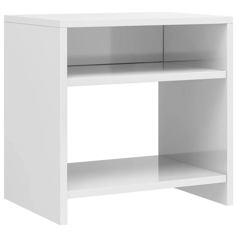 vidaXL Κομοδίνο Γυαλιστερό Λευκό 40 x 30 x 40 εκ. από Επεξ. Ξύλο