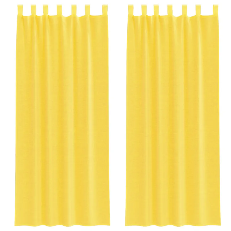 vidaXL Κουρτίνες Voile με Θηλιές 2 τεμ. Κίτρινες 140x260 εκ.