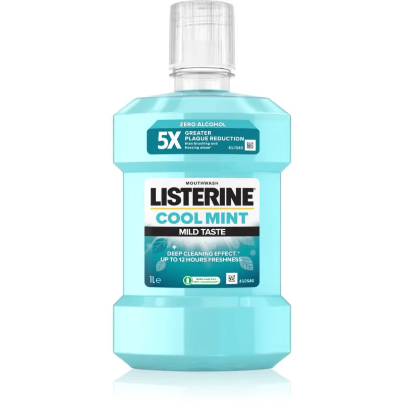 Listerine Cool Mint Mild Taste στοματικό διάλυμα χωρίς αλκοόλ γεύση Cool Mint 1000 ml