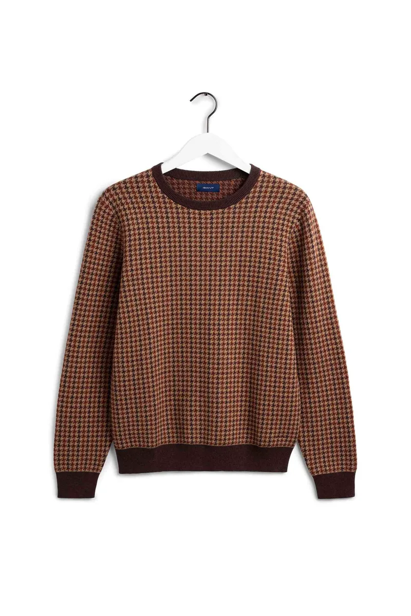 Gant ανδρικό πουλόβερ με pied de poule pattern - 8050073 Καφέ