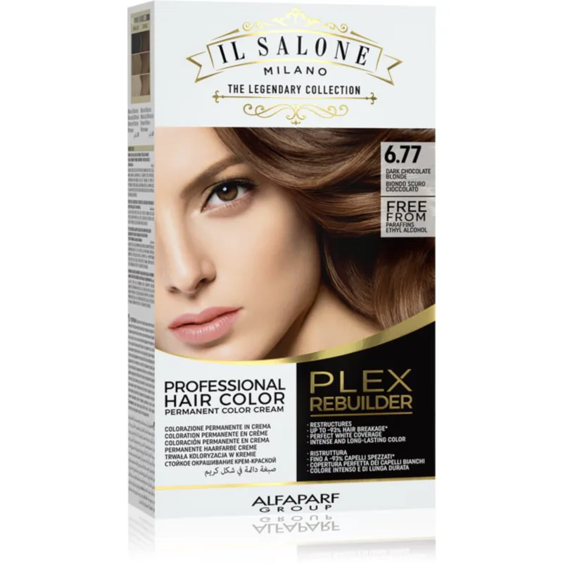 Alfaparf Milano Il Salone Milano Plex Rebuilder μόνιμη βαφή μαλλιών απόχρωση 6.77 - Dark Chocolate Blonde 1 τμχ