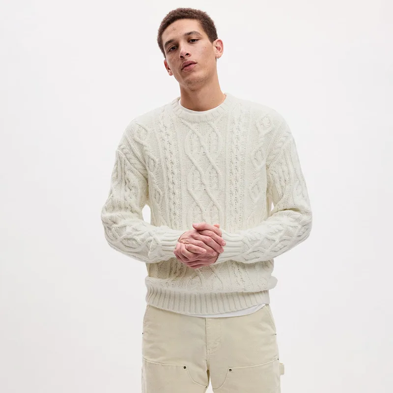 Πουλόβερ GAP Cable Crew Chalk M