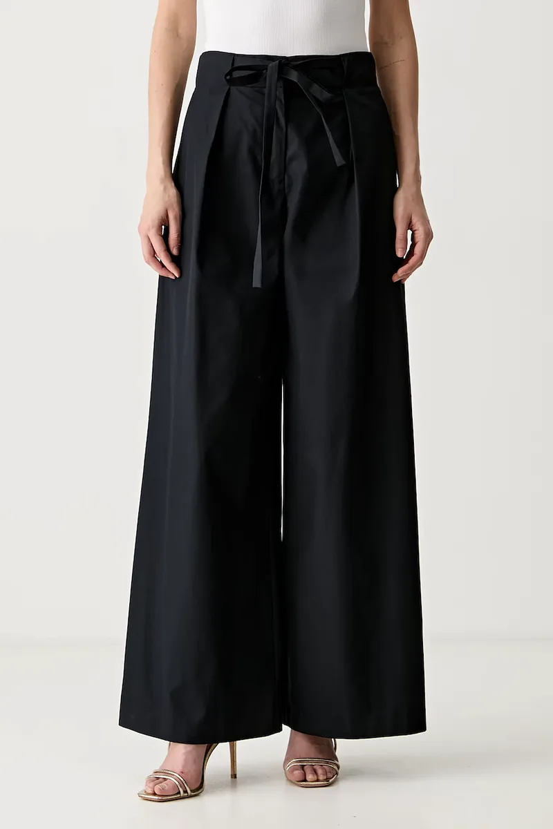 Karl Lagerfeld παντελόνι wide leg γυναικείο βαμβακερό