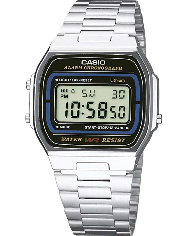 CASIO Vintage Collection - A-164WA-1VES, Silver case with Stainless Steel Bracelet