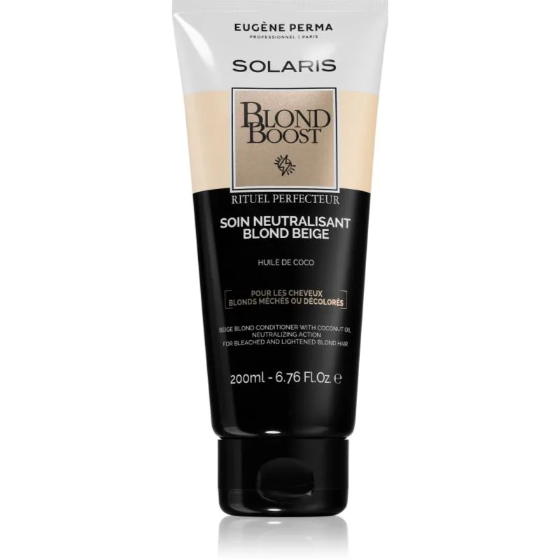 EUGÈNE PERMA Solaris Blond Care ενυδατικό μαλακτικό που εξουδετερώνει τους κίτρινους τόνους 200 μλ