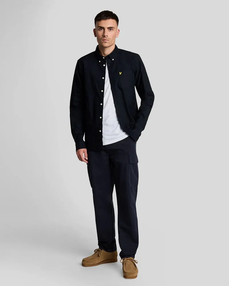 Lyle & Scott Ανδρικό Παντελόνι Cargo Regular Fit Βαμβακερό Με Πλαϊνές Τσέπες Και Κεντημένο Λογότυπο