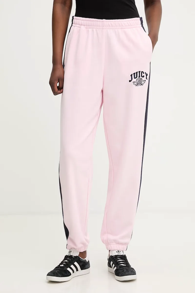 Juicy Couture παντελόνι επίσημο γυναικείο με βαμβάκι CREST TRACKPANT