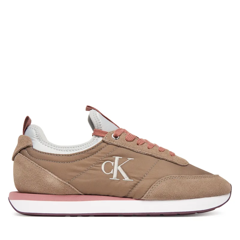 Αθλητικά Calvin Klein Retro Runner Sock Laceup Mix Mat YW0YW02060 Καφέ