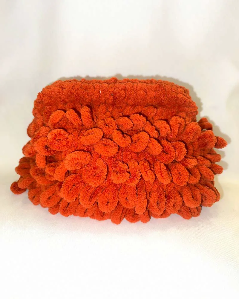 PUFFY CLUTCH BAG ΜΕ ΦΟΔΡΑ (ΠΟΡΤΟΚΑΛΙ)
