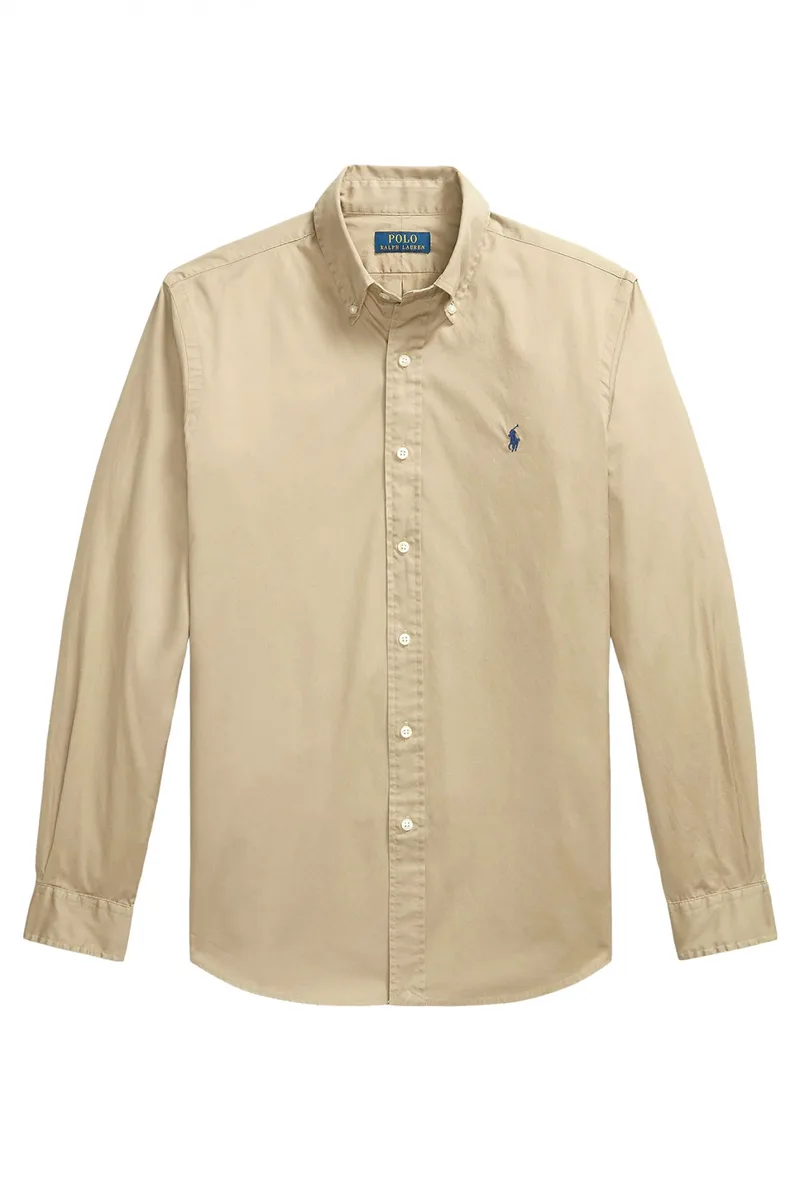 RALPH LAUREN ΠΟΥΚΑΜΙΣΟ BUTTON DOWN FEATHER WEIGHT TWILL ΜΠΕΖ