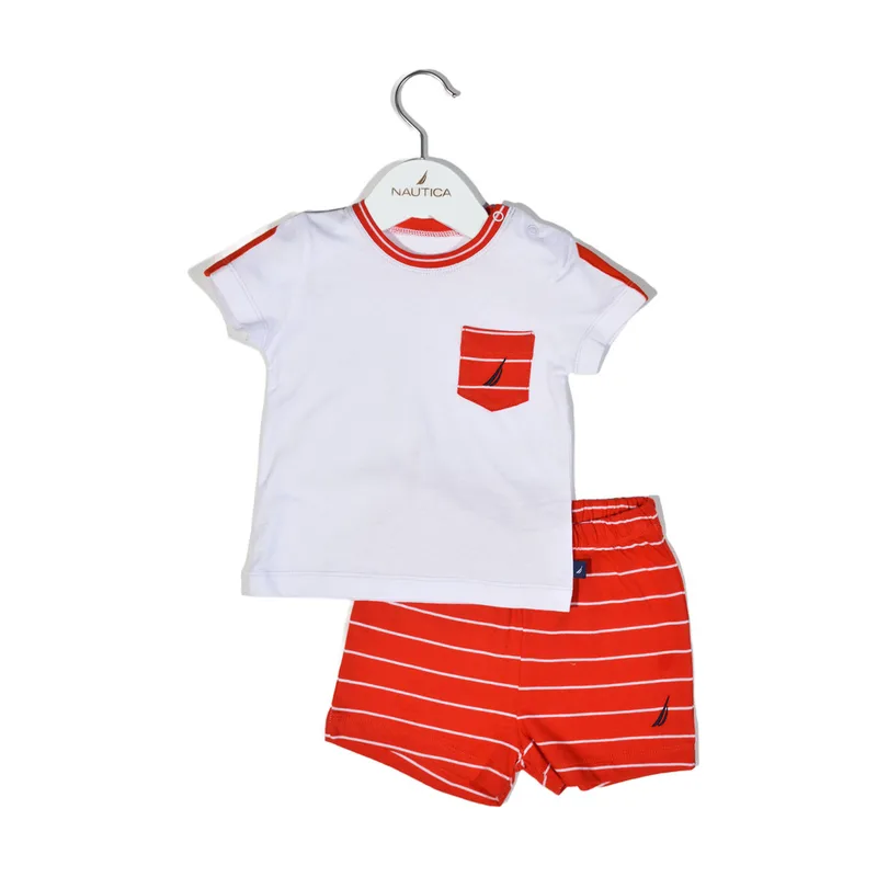 Βρεφικά Ρούχα (Σετ 2τμχ) Nautica Κόκκινο Ριγέ 74 CM (6-9M) 74 CM (6-9M)