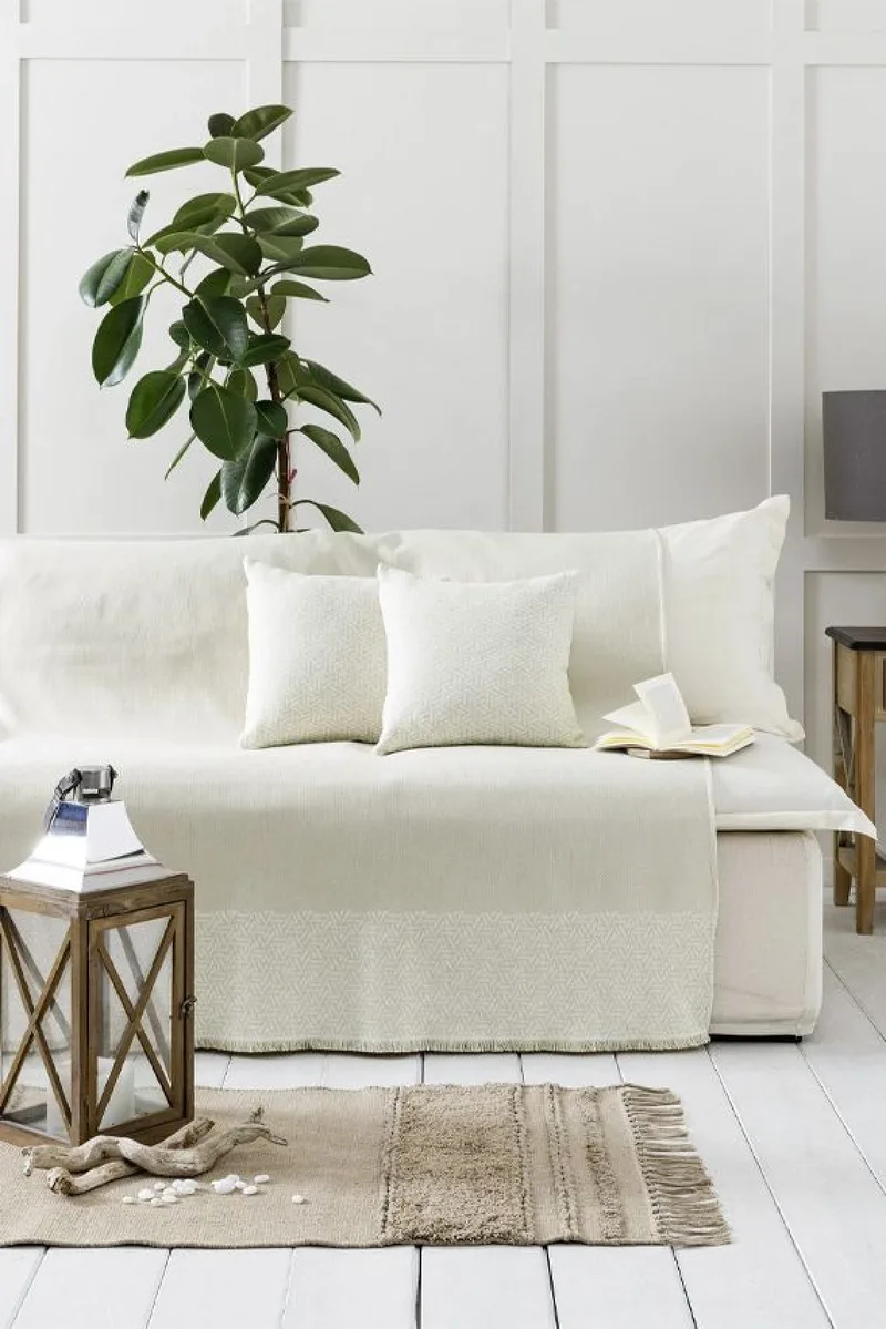 Ριχταρι Τετραθεσιου Καναπε Santoro Ivory Nima 180x350x0cm Μονόχρωμο