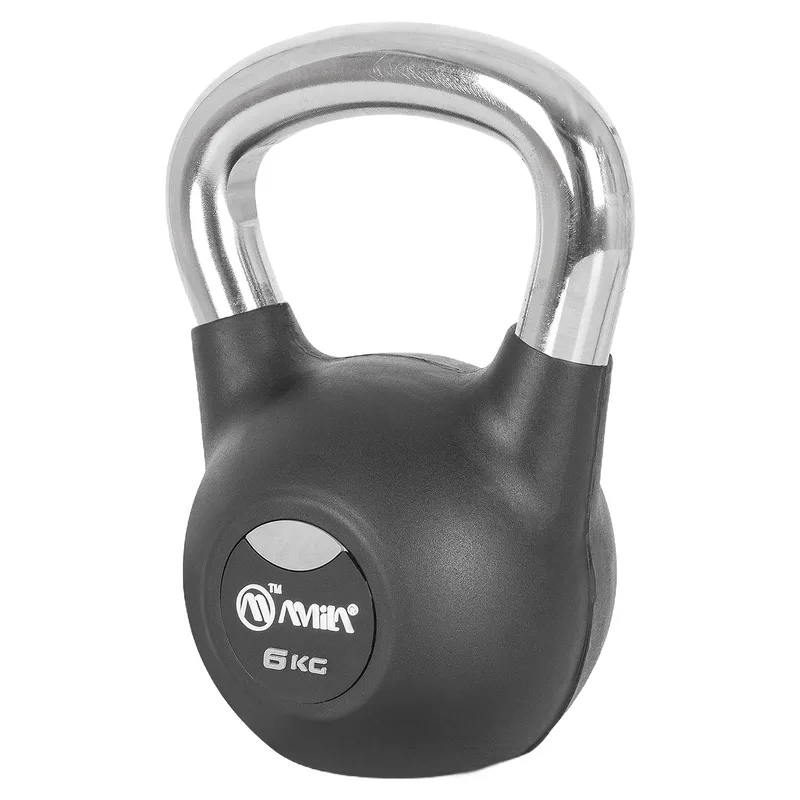 Kettlebell Rubber Cover Cr Handle 6kg – Μαύρο