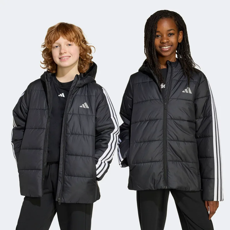 ADIDAS ESSENTIALS 3-STRIPES PADDED KIDS JACKET ΜΑΥΡΟ
