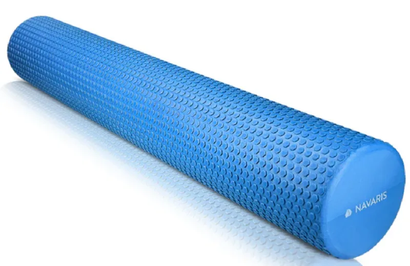 Navaris High Density EVA Foam Roller - Κύλινδρος Γυμναστικής για Μασάζ / Pilates / Yoga / Stretching - 90 x 15 cm - Blue (45380.04)