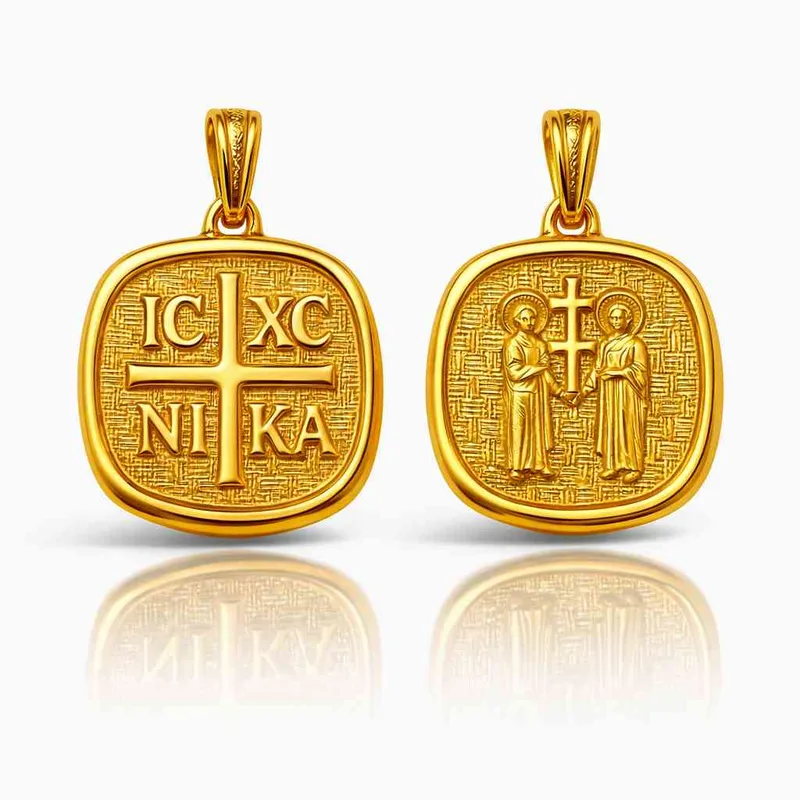 Κωνσταντινάτο IC XC NI KA Χρυσό 9Κ Διπλής Όψεως 3D