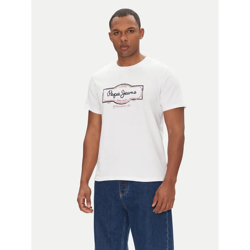 Pepe Jeans T-Shirt Daxton PM509786 Λευκό Regular Fit