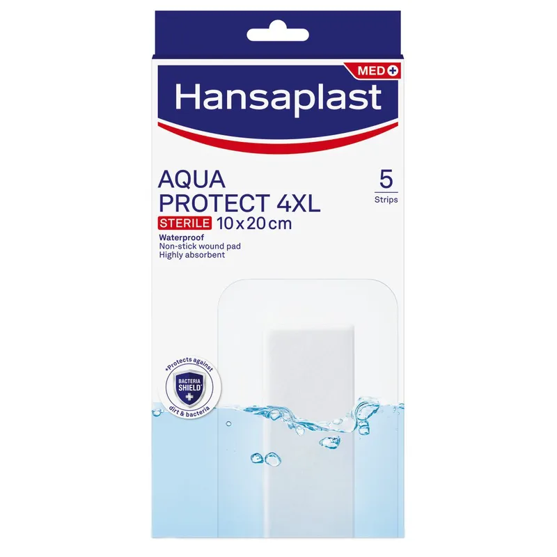 Hansaplast Aqua Protect 4XL Sterile Strips 10x20cm Αδιάβροχα Επιθέματα για την Κάλυψη & Προστασία Μεσαίων ή Μεγαλύτερων Πληγών 5 Τεμάχια