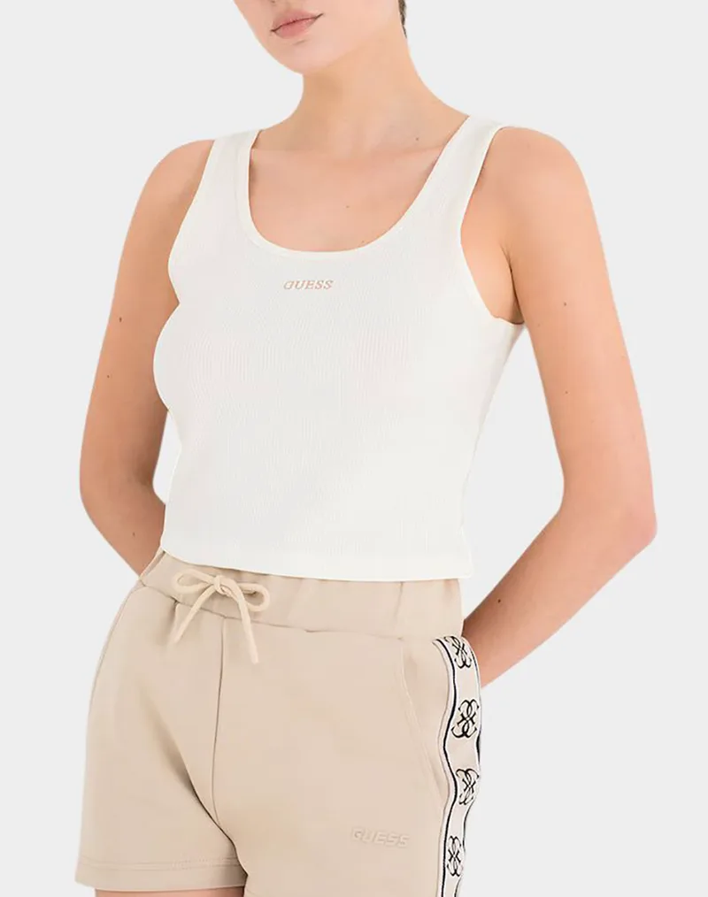 GUESS CIRCE SL RIB TANK TOP ΜΠΛΟΥΖΑ ΓΥΝΑΙΚΕΙΟ V6GP05K2970-G1O6 Ecru