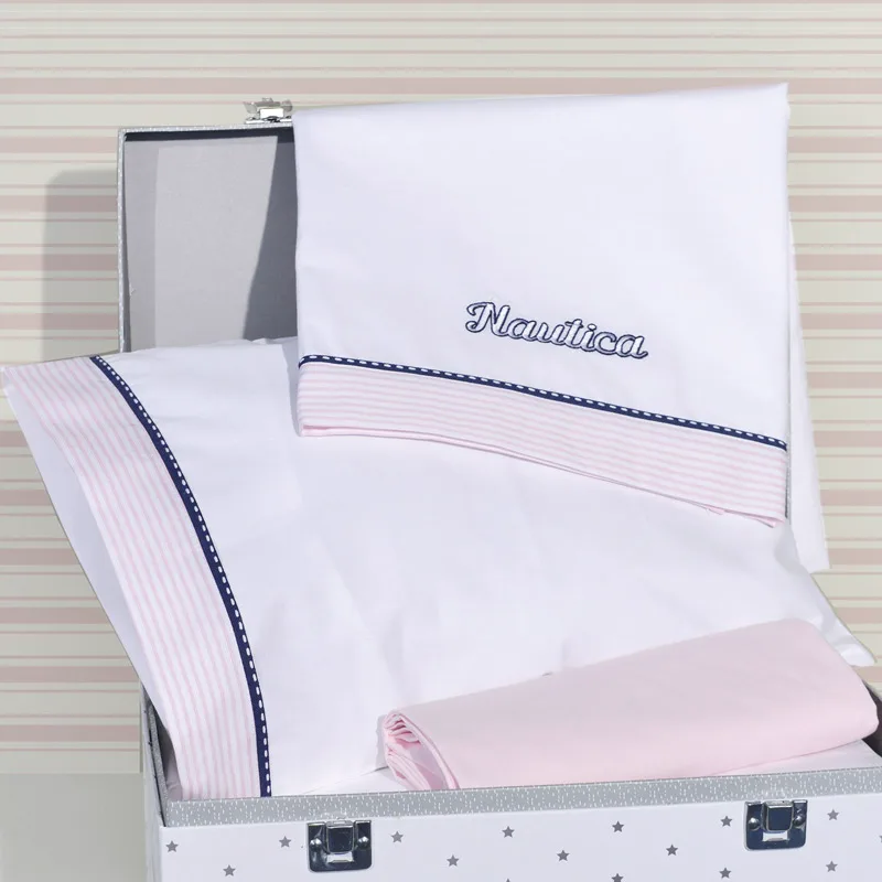 Σεντόνια Λίκνου Σετ Nautica 902 Hamptons Ροζ 75x100