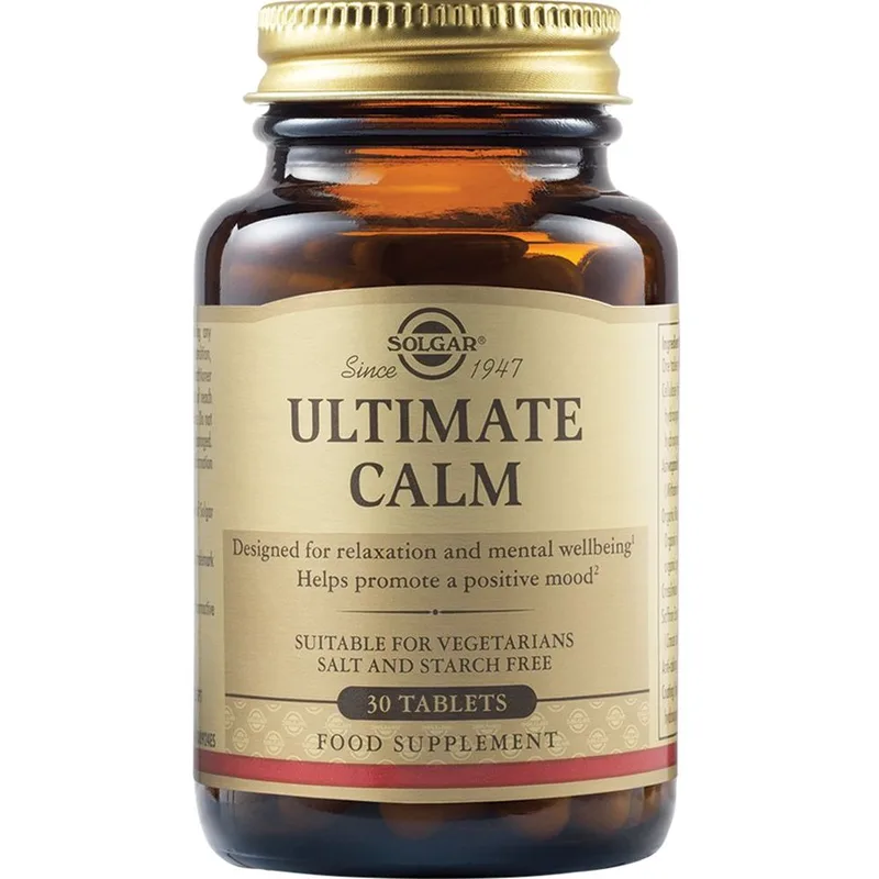 Solgar Ultimate Calm Συμπλήρωμα Διατροφής Εκχυλίσματος Ασβαγκάντας & Κρόκου Κατά του Άγχους & του Στρες για την Καλή Υγεία του Νευρικού Συστήματος 30tabs