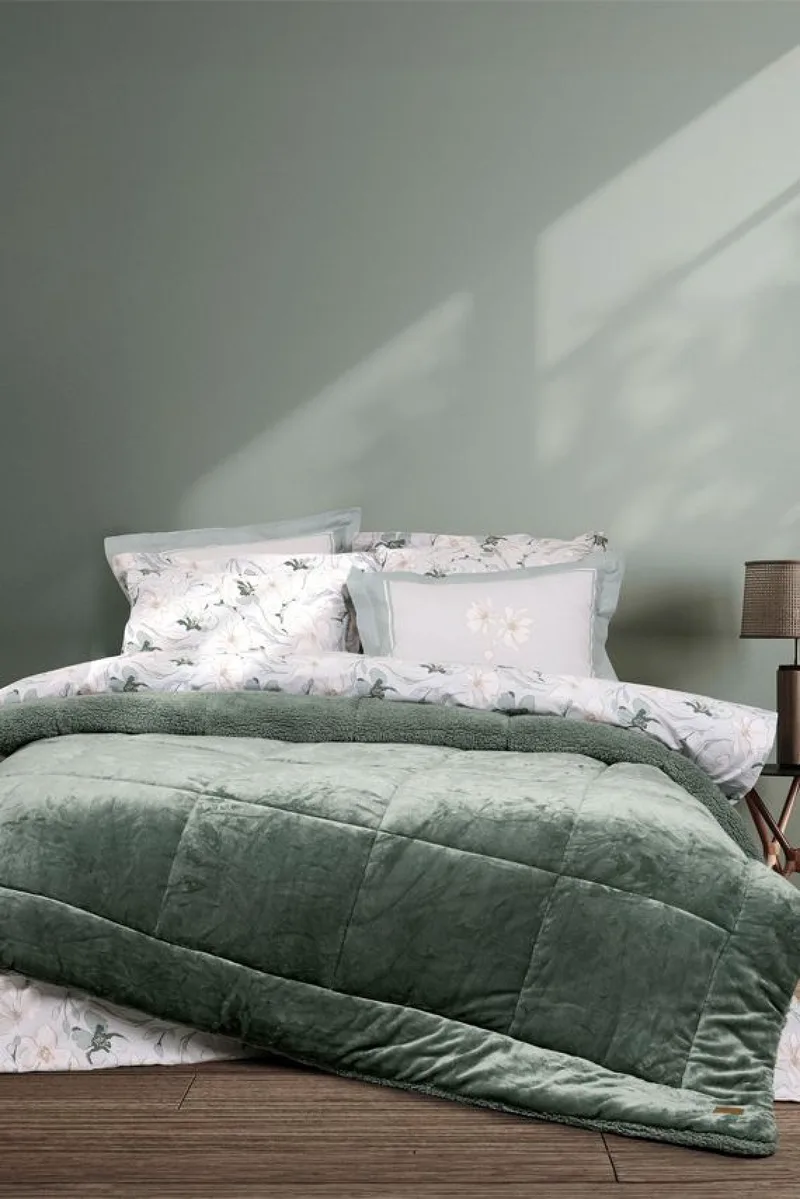 Κουβερτα/Παπλωμα Υπερδιπλο Cira Dark Green Nima 240x220x0cm Μονόχρωμο