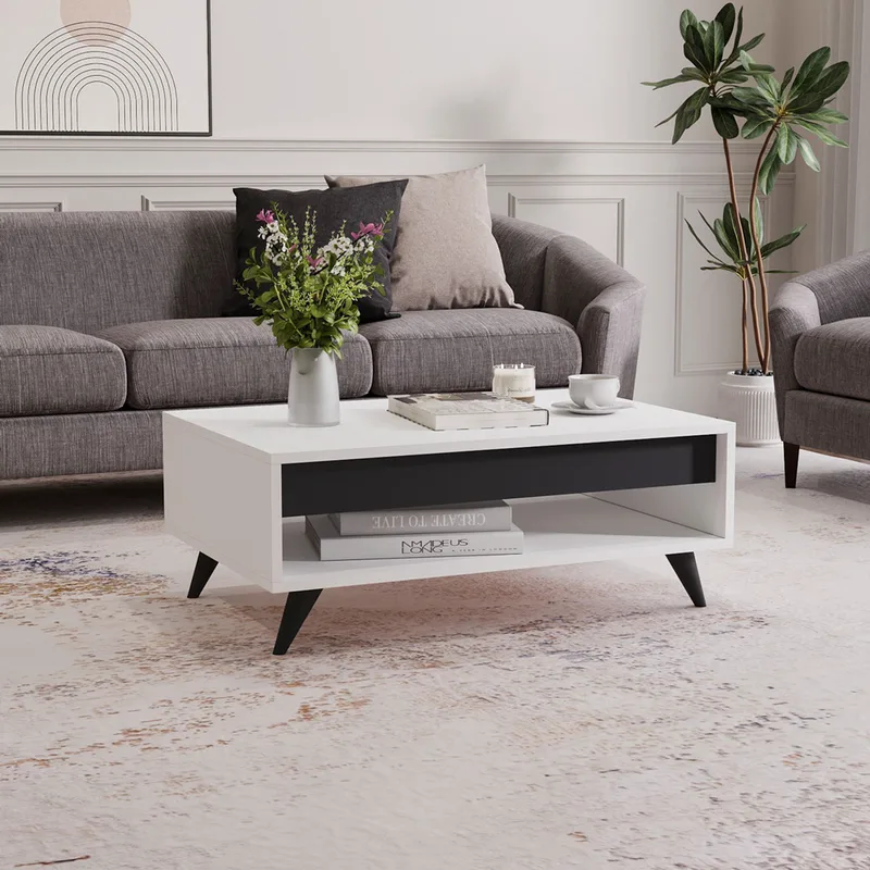 Τραπεζάκι Σαλονιού Century - White 327Ods1404 (90x38x60 cm)
