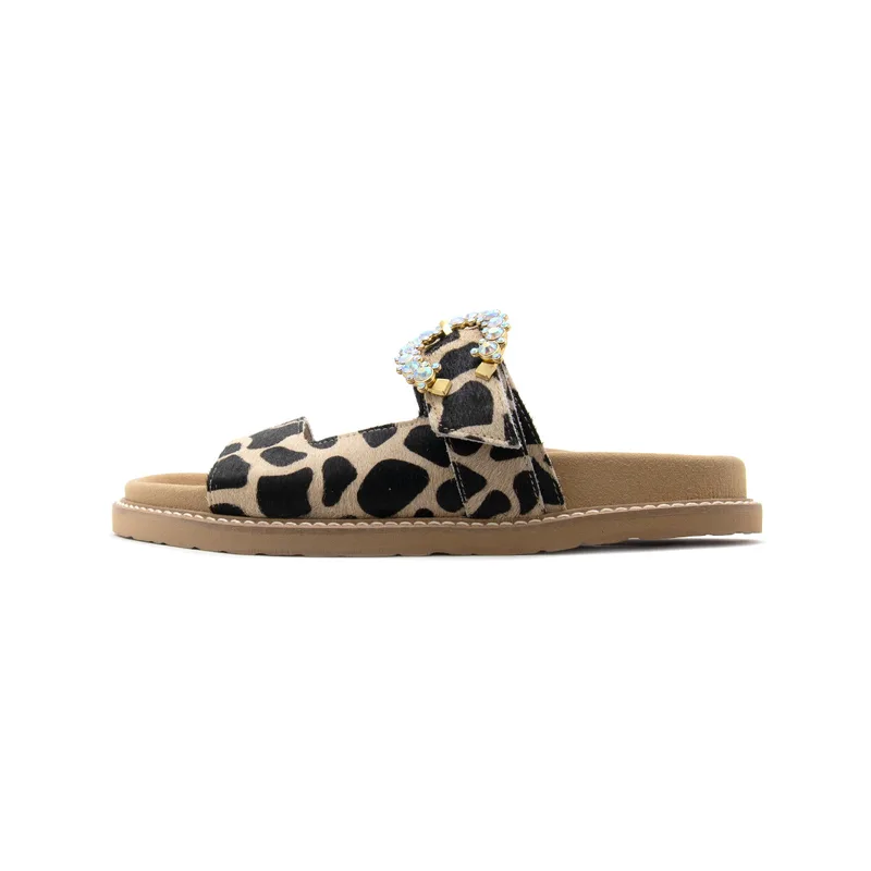 Σανδάλια χωρίς τακούνι Komis & Komis PONY SKIN LEATHER FLAT SANDALS WOMEN KOMIS KOMIS