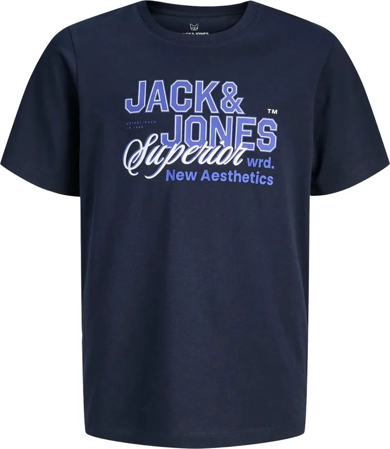 T-SHIRT JACK - JONES JJELOGO 12289236 ΣΚΟΥΡΟ ΜΠΛΕ (164CM)-(14 ΕΤΩΝ)