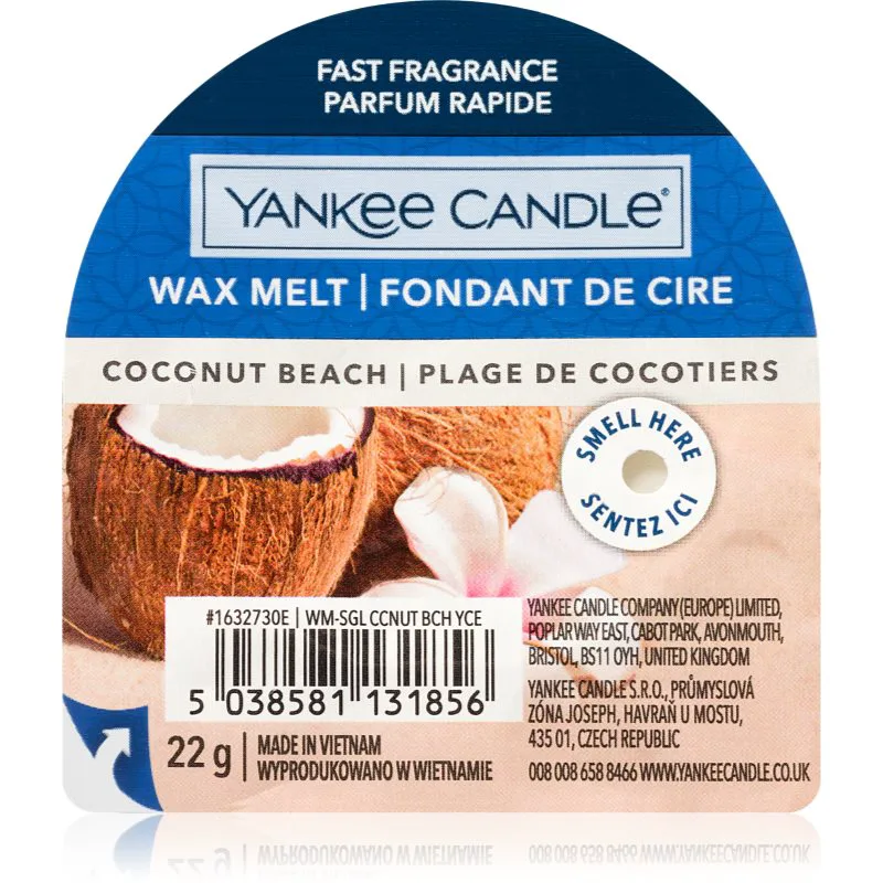Yankee Candle Coconut Beach κερί για αρωματική λάμπα 22 γρ