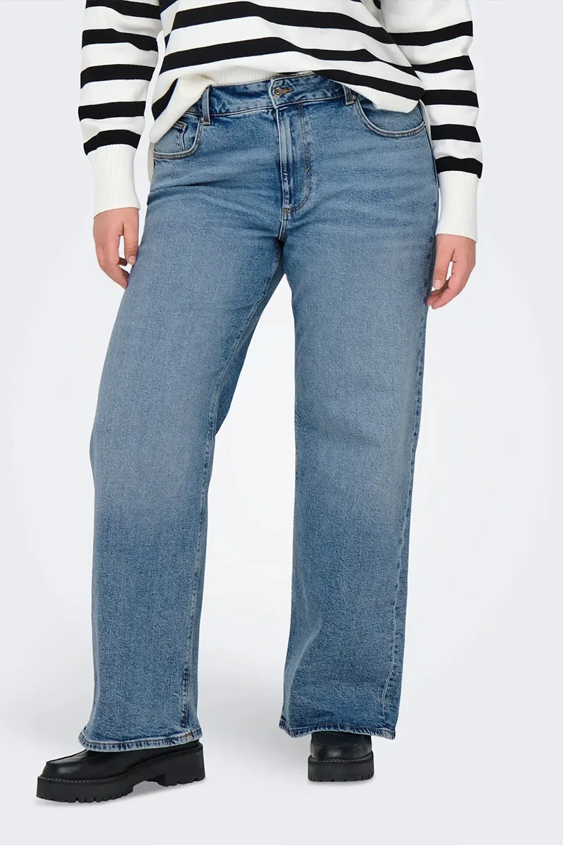 Jean παντελόνι ψηλόμεσο σε denim light blue χρώμα