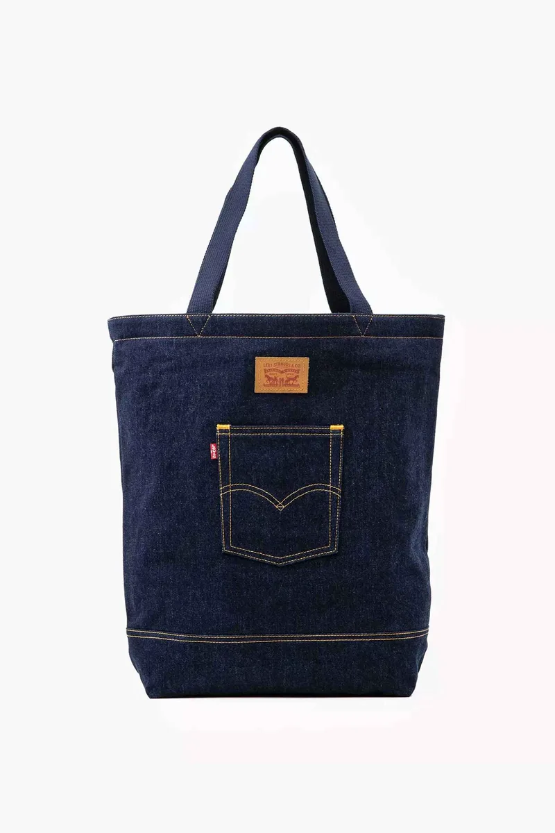Levi's® ανδρική denim τσάντα tote με logo patch - D54400002 Denim Blue Σκούρο