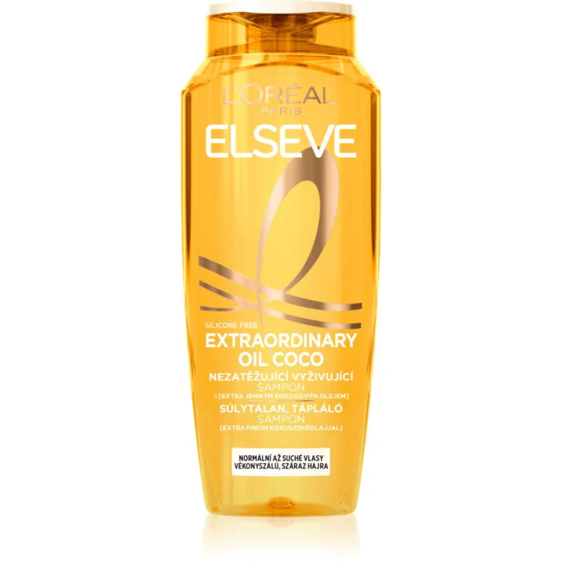 L’Oréal Paris Elseve Extraordinary Oil Coconut θρεπτικό σαμπουάν για κανονικά έως ξηρά μαλλιά 400 ml