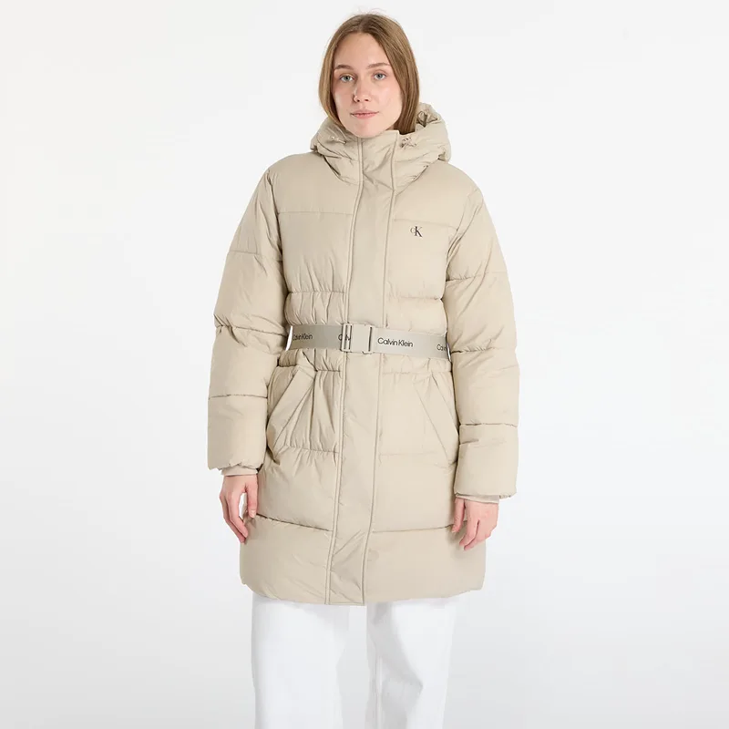 Μπουφάν Calvin Klein Jeans Belted Midweight Coat Brown L