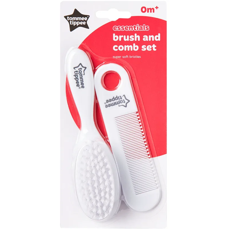 Tommee Tippee Essentials Baby Brush & Comb Set Κωδ 43309940 Σετ Βούρτσα & Χτένα για το Απαλό Δέρμα του Μωρού 0m+, 1 Τεμάχιο