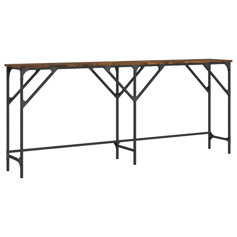 vidaXL Τραπέζι Κονσόλα Καπνιστή Δρυς 180x29x75 εκ. Επεξεργασμένο Ξύλο