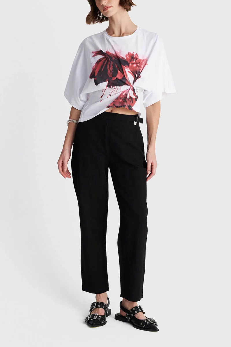 'ALE γυναικείο παντελόνι Straight Fit - 8923058 Μαύρο