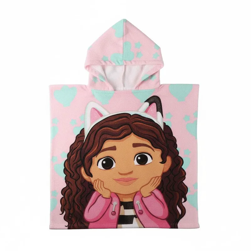 Gabbys Dollhouse Microfibre Poncho Beach Towel