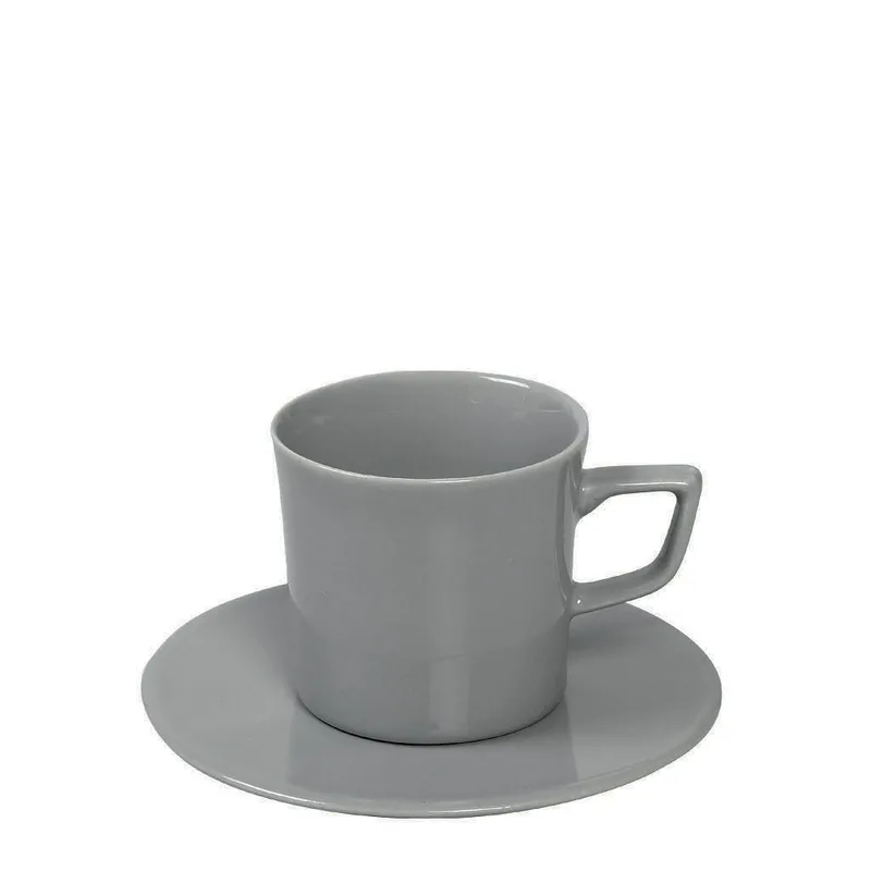 Φλυτζάνι Espresso 100ml + Πιατάκι Espiel Essentials Light Grey OWA105K6