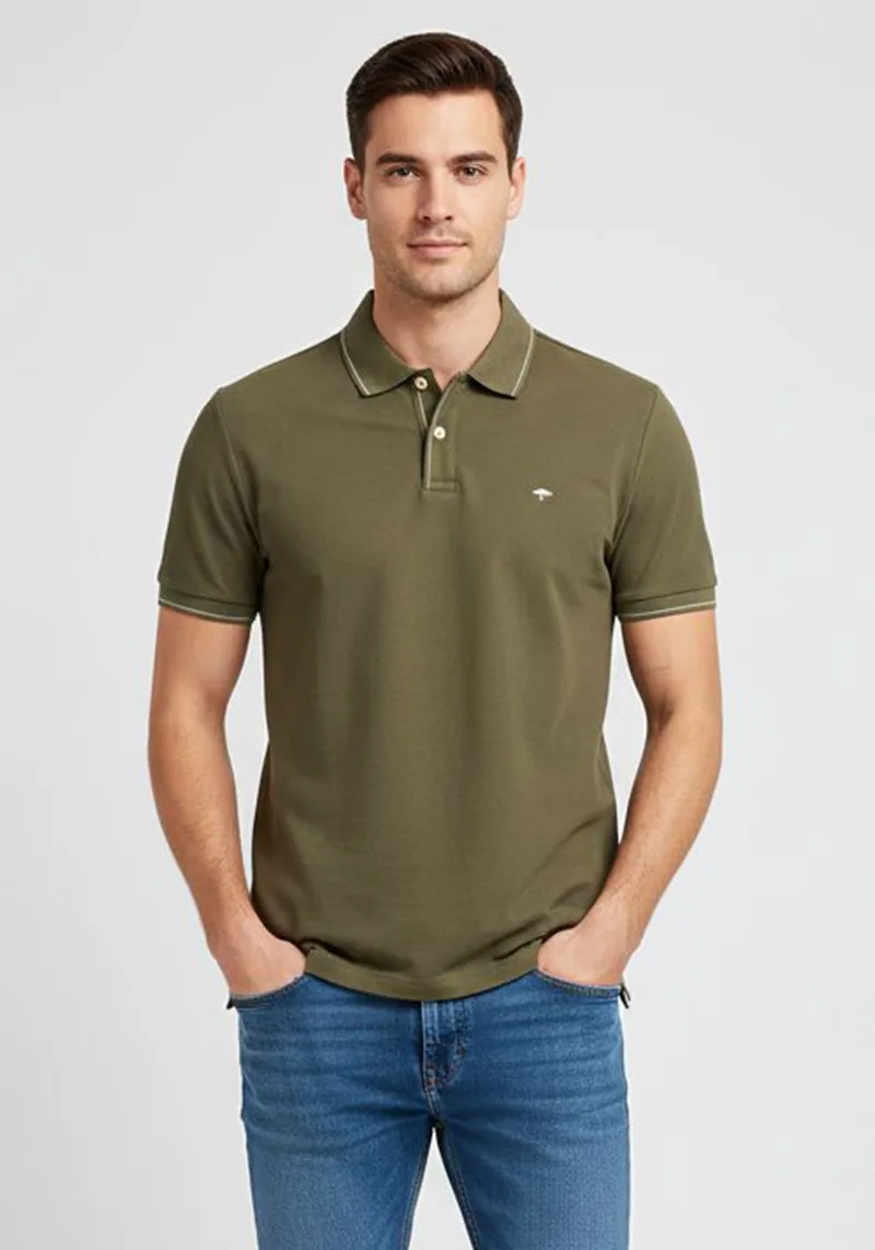Fynch Hatton Polo Μπλούζα Supima - 1503 1702 719 Dark Khaki