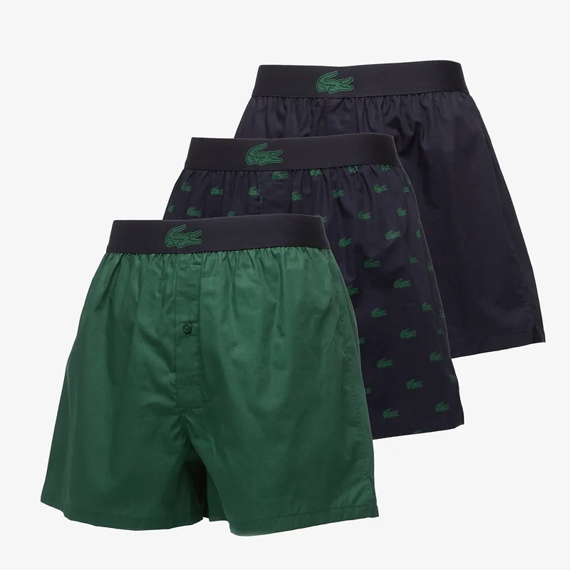 Μπόξερς LACOSTE Boxer Underwear Abysm/ Green-Abysm XL