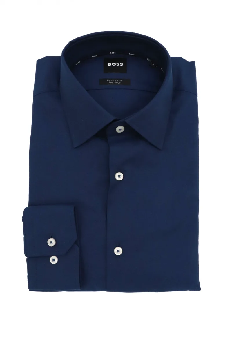 BOSS ΠΟΥΚΑΜΙΣΟ REGULAR FIT STRETCH H-JOE-KENT-C1-214 ΜΠΛΕ