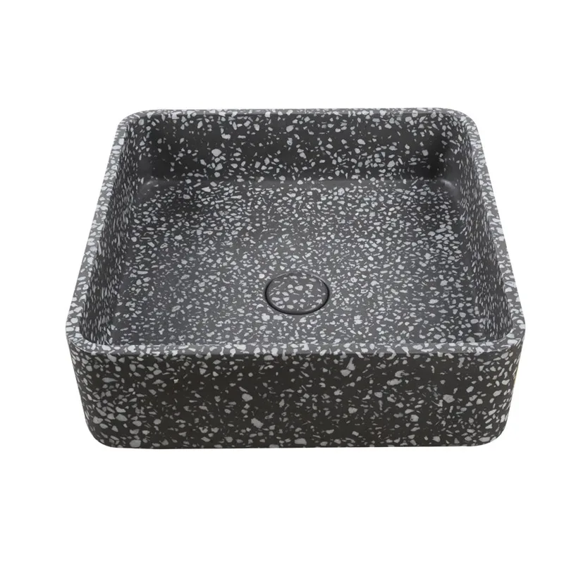 Νιπτήρας Πέτρινoς Επικαθήμενος Karag Ira Terrazzo CS-0009-E16 Volcano (39x39cm)
